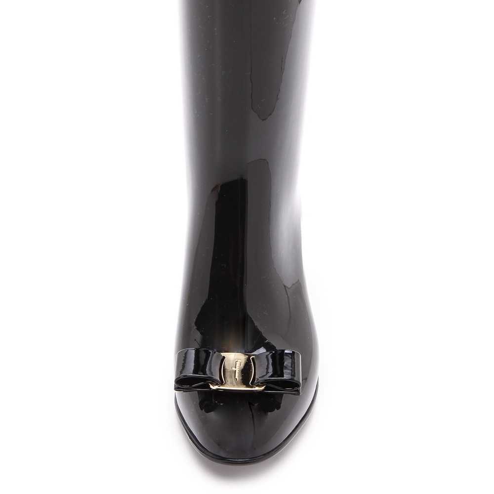 With. Ferragamo Rain boot worm once